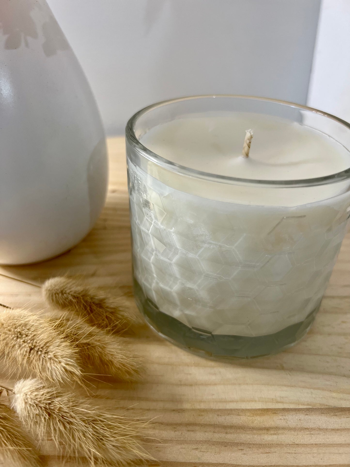 Hexagon Cut Glass Candle