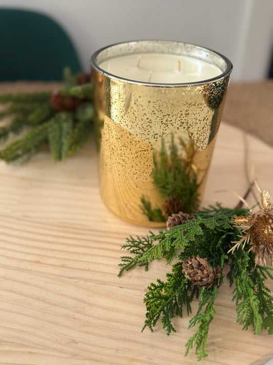 Christmas Large Vogue Gold Candle - PRE SALE - delivered November